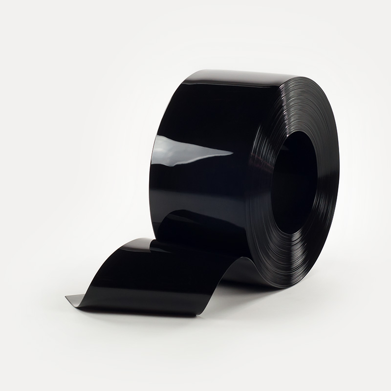 Black flexible PVC roll for strip doors and curtain doors