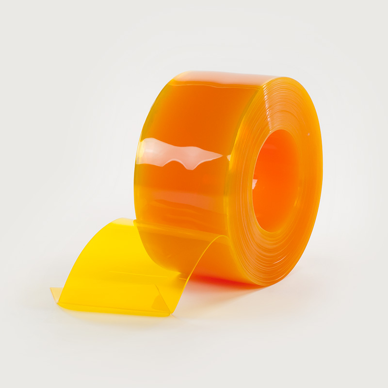 Yellow colored flexible PVC roll for strip doors and curtain doors