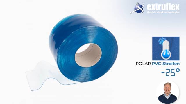 Polar-PVC-Streifen sind für Tiefkühl- und Kühllagerbereiche konzipiert, bleiben bis -25 °C flexibel und tragen zur Temperaturkontrolle, zur Reduzierung von Energieverlusten und zu effizienten Abläufen bei.