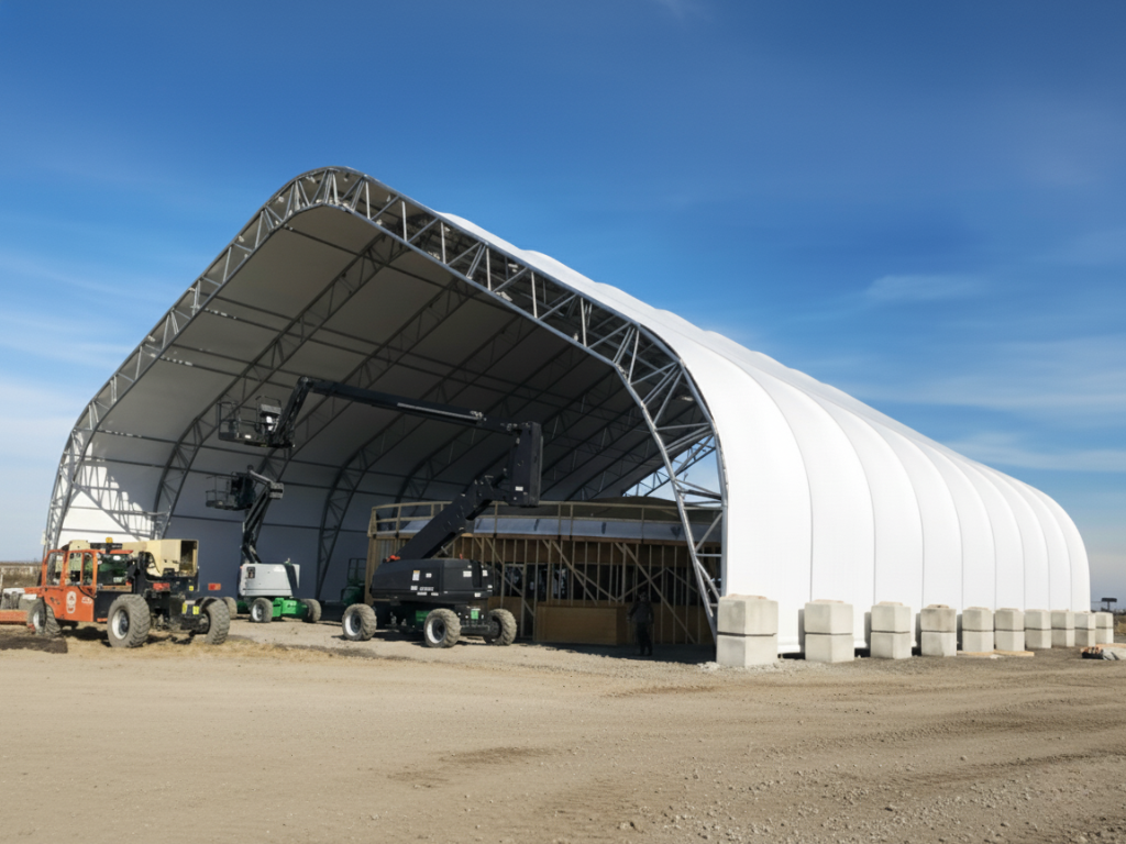 farm lang using coatflex as cover for tractors and other farm materials