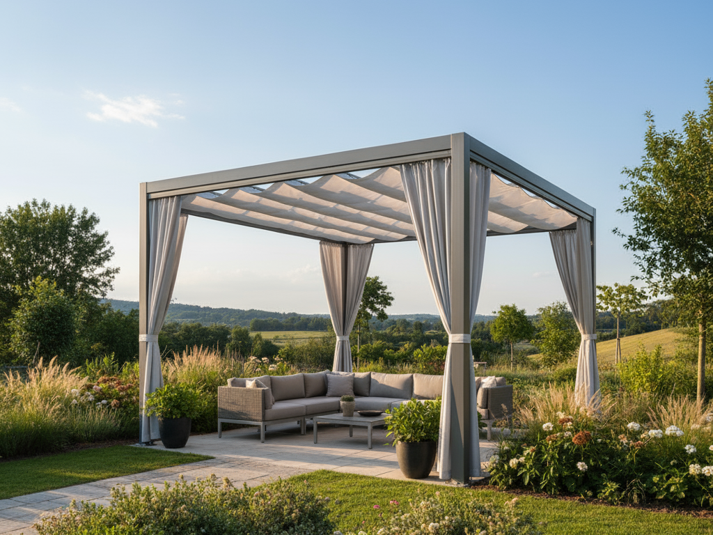 coatflex pergola with translucent fabric
