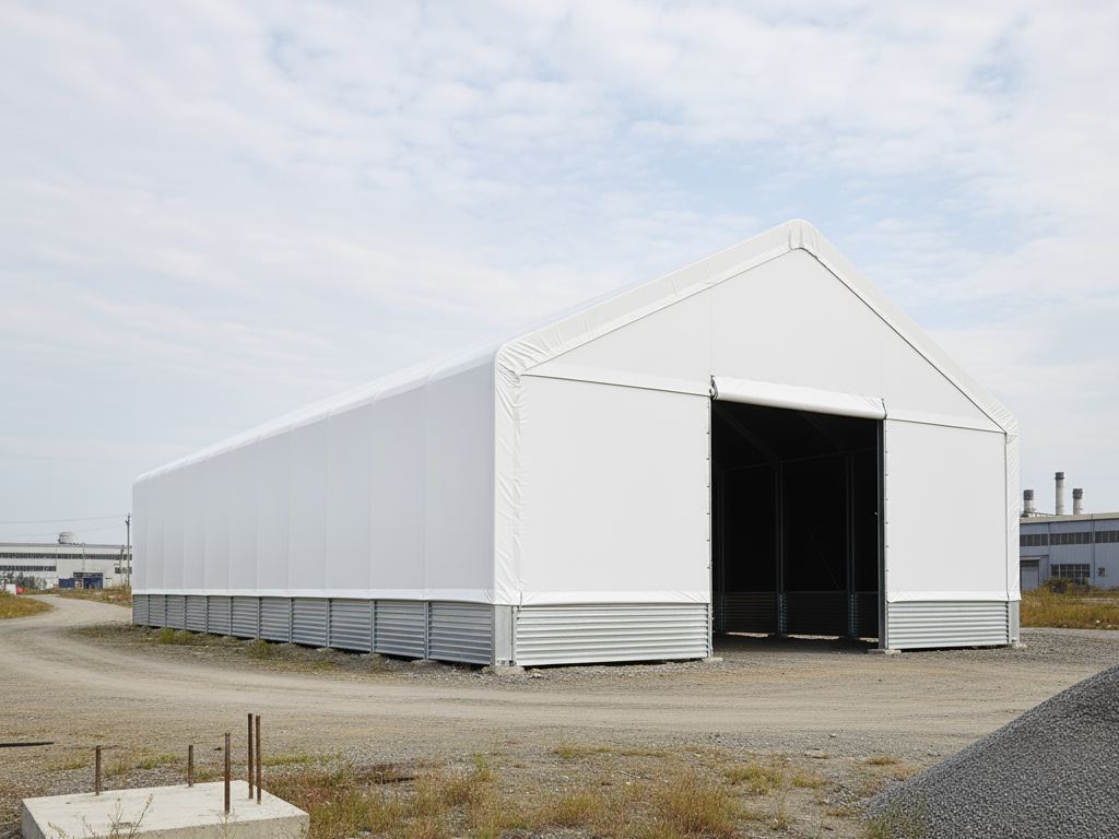 white industrial tent